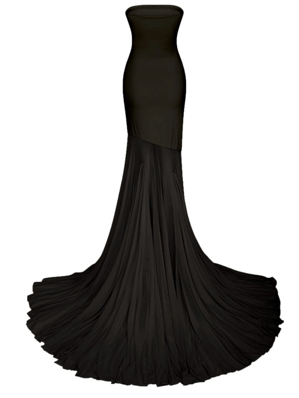 Miss Rosier NWT  Josiane Black Off-shoulder Sheer Tulle Maxi Dress Size large